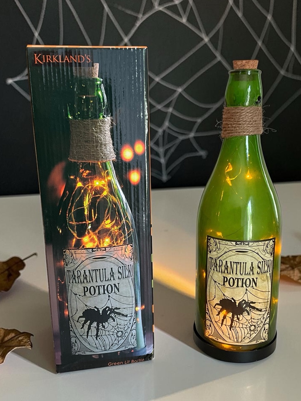 Kirkland’s Halloween Tarantula Potion Lit Bottle 11”